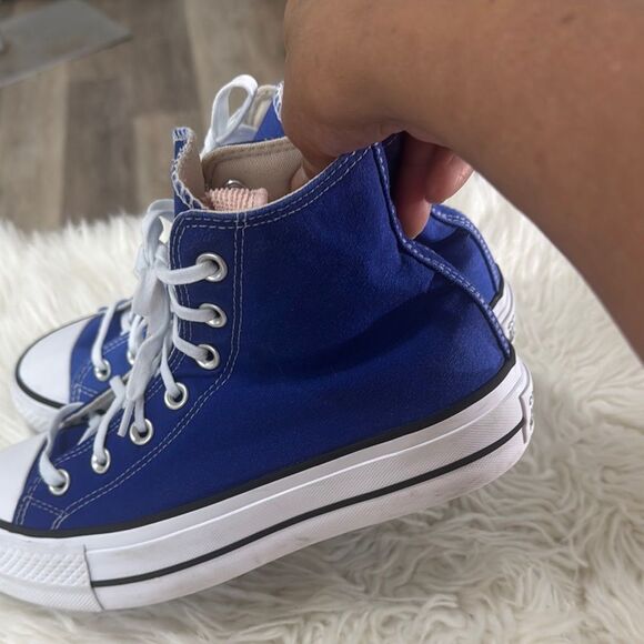 Converse All Star Chuck Taylor Blue and White High-Top Sneakers Size8 - Picture 3 of 11